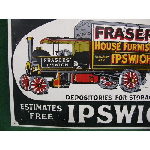 208 - Modern aluminium sign for Frasers' Home & Foreign Removals featuring a Foden steam lorry and pantech... 