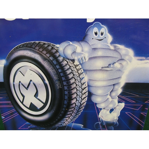 210 - Modern tin sign for Michelin Mx-Even Better Tyres featuring the Bibendum leaning on a wheel - 27.5