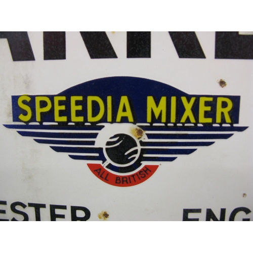 214 - Enamel sign from a Parker All British Speedia Mixer, Frederick Parker Ltd, Viaduct Works, Leicester,... 