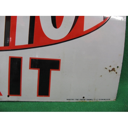 228 - Large enamel sign for ROP Alcohol Spirit.  Black and grey letters on a red and grey ground - 48