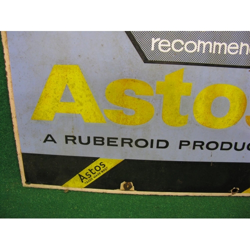 236 - Small enamel sign for Astos Damp Course, a Ruberoid Product featuring a roll of the product and bric... 