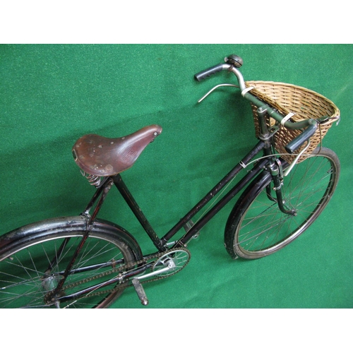 249 - Hercules ladies bicycle with rod brakes, four Sturmey Archer gears, full mud guards, front basket an... 