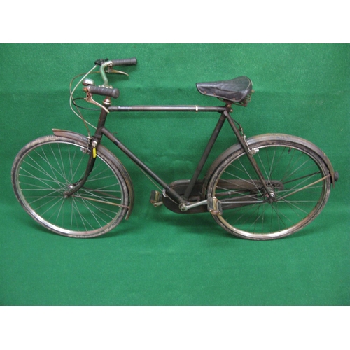 250 - 1949 Raleigh gentleman's bicycle with cable brakes, three speed Sturmey Archer gears, Wrights saddle... 