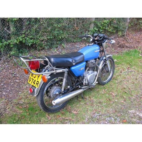 257 - 1977 Kawasaki Z200.  Registration No. MJY 974R.  Chassis No. KZ200A-000671.  Engine No. KZ200AE00057... 