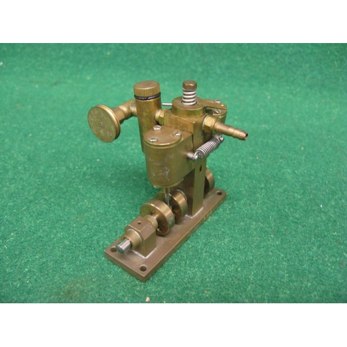 264 - Vertical twin oscillating live steam engine for a model boat, base plate 2.75