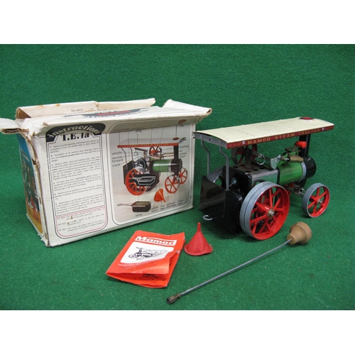 274 - Mamod steam tractor with liquid Meths burner, steering column, filler funnel, leaflet and box