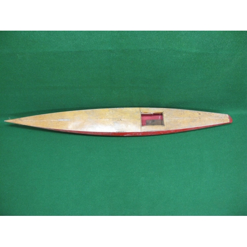 276 - Long pond yacht hull of fiberglass and plywood construction.  Named White Ways it has no keel or any... 