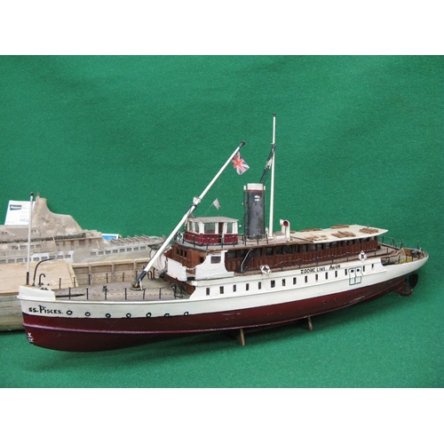 280 - Graupner wooden kit built model of MS Helgoland, a 1963 passenger ship, with instructions and loose ... 