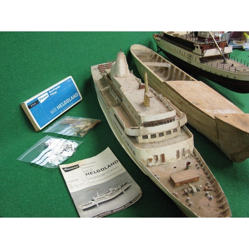 280 - Graupner wooden kit built model of MS Helgoland, a 1963 passenger ship, with instructions and loose ... 