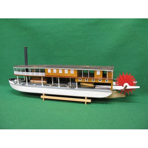 283 - Part built Krick (German) wooden live steam model of an American river boat with stern wheeler propu... 