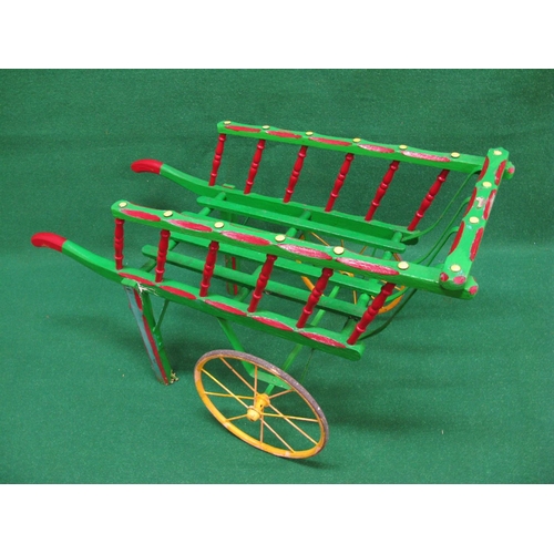 302 - Childs sized flower seller's barrow of wood and metal construction - 37.5