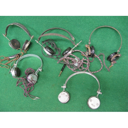 304 - Five pairs of vintage headphones, all different, made by Sterling - London, SG Brown Ltd - London, B... 