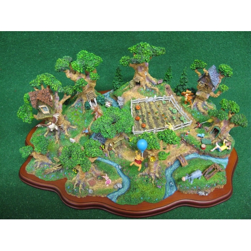 309 - Danbury Mint hand painted model of Winnie The Pooh's Hundred Acre Wood, complete with all the charac... 