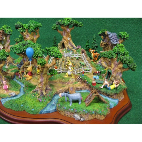 309 - Danbury Mint hand painted model of Winnie The Pooh's Hundred Acre Wood, complete with all the charac... 