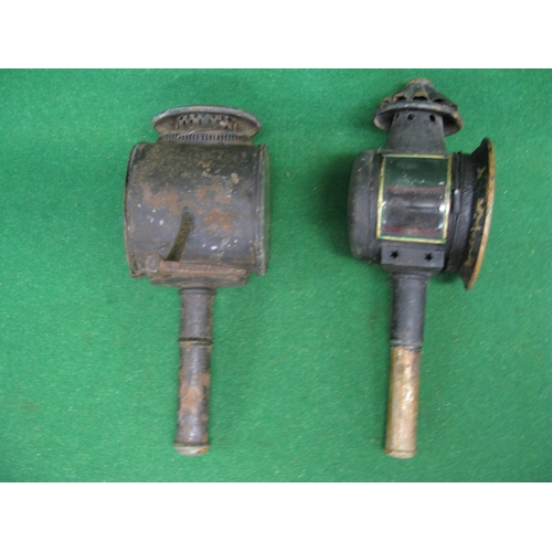 32 - Two different carriage lamps, makers unknown - average height 16