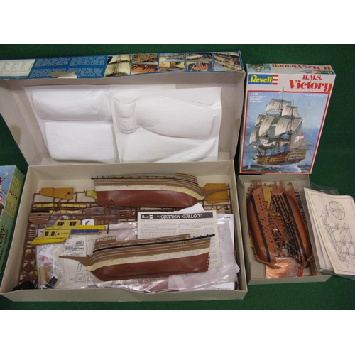 320 - Four large boxed plastic kits to comprise: Revell 1:96 scale Spanish Galleon and 1:146 HMS Victory (... 