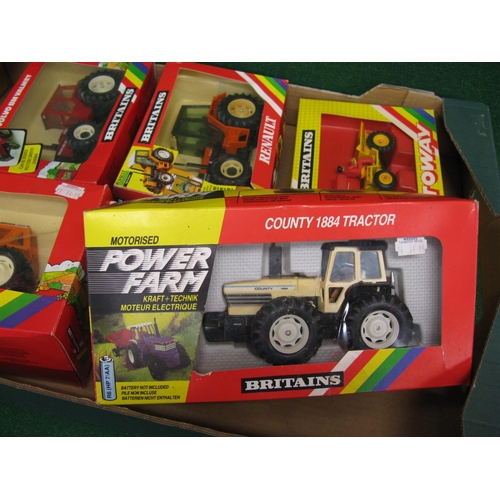 336 - Five boxed Britains items to comprise: Autoway Winget dumper, Renault 145-14, Fiat 90-90 and Volvo V... 