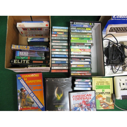 370 - Commodore 64 Microcomputer contained in original box (box af) together with cassette deck, user manu... 