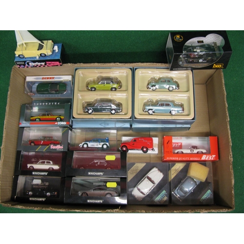 379 - Eighteen boxed 1:43 scale British classic cars from Vanguards, Dinky, Minichamps, Vitesse, Best, Cor... 