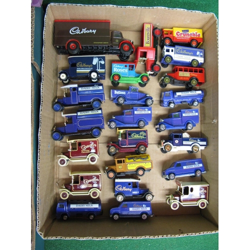 380 - Collection of approx thirty five Cadbury's Chocolate liveried vehicle and tin collection from Corgi,... 