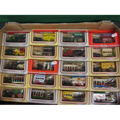 389 - Box of approx thirty two horse drawn vehicles from Lledo, all boxed