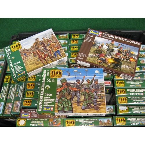 408 - Fifty unused boxed sets of Revell 1:72 scale unpainted military figures.  Includes duplicates/multip... 