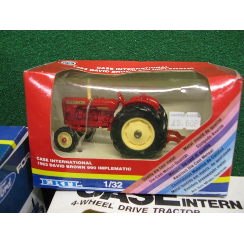 410 - Nine boxed ERTL tractor models to comprise: MF3050, Case-International 4894, IH 784 fwd, Case 2294, ... 