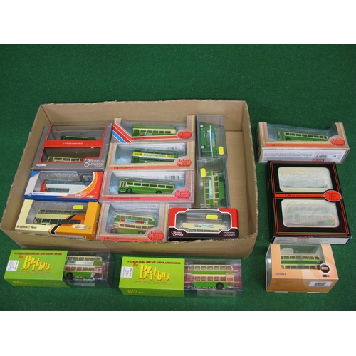 411 - Seventeen boxed 1:76 scale buses (four in twin sets) made by EFE, Oxford, Britbus, Corgi OOC and Cre... 