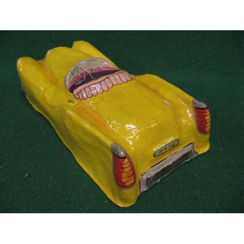 421 - Unusual hand painted possibly papier mache American style car body, signed Kripton on inside - 13