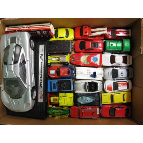 430 - Three boxes approx 100 playworn diecast models vehicles from various manufacturers