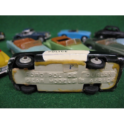 439 - Eleven Models of 1950's/1960's cars by Sear Models - Durban, S Africa in playworn condition