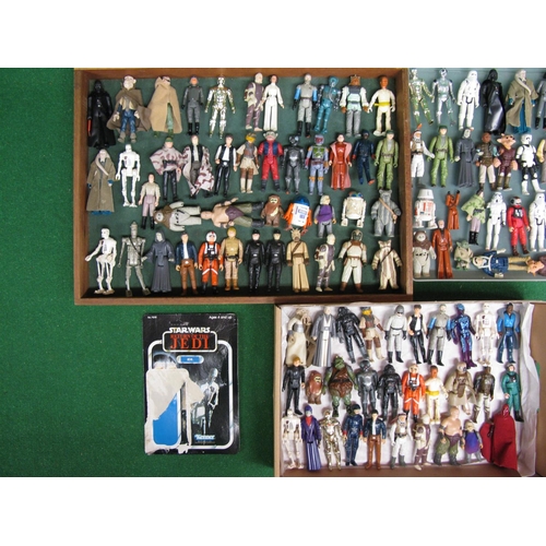 452 - Three trays of loose Star Wars and other action figures, approx 115 items together with two Kenner b... 