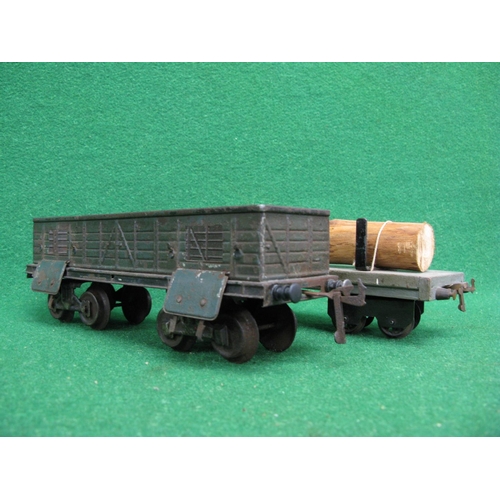 459 - Two model railway wagons to comprise: Gebruder Bing open bogie wagon Gauge 1 (1925-1934) with four o... 