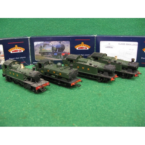 462 - Four Bachmann OO scale GWR tank locomotives to comprise: two 56XX 0-6-2T and a 45XX 2-6-2T, all boxe... 