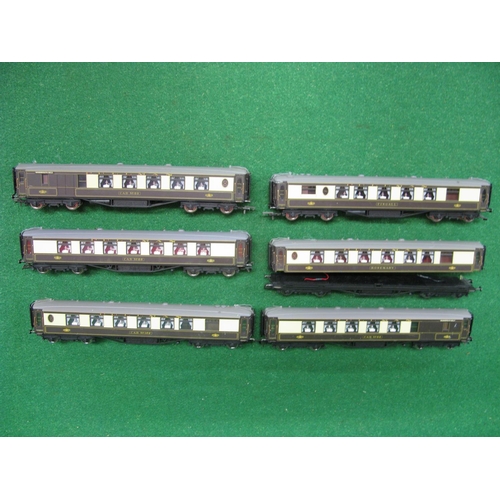 465 - Six loose Hornby OO scale Pullman cars with interior lights to comprise: 62, 63, 66, 169, Rosemary (... 