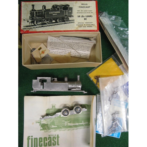 466 - Part built Wills OO scale Finecast metal kit of an Adams 02 0-4-4T, unfinished Kitmaster plastic kit... 