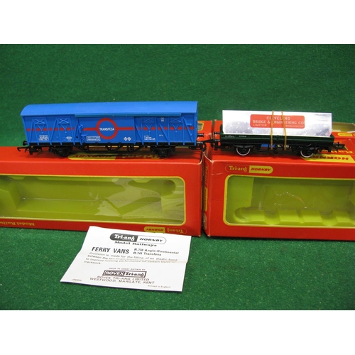 498 - Eight 1960's/1970's boxed Triang/Hornby OO scale larger goods wagons to comprise: three ferry vans, ... 