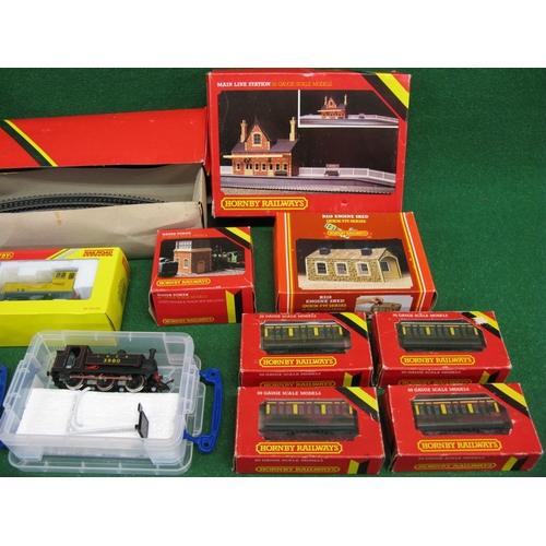 500 - Two boxes of Hornby OO scale to include: loose steam locomotives 87XX, J52 and Jinty 0-6-0TS togethe... 