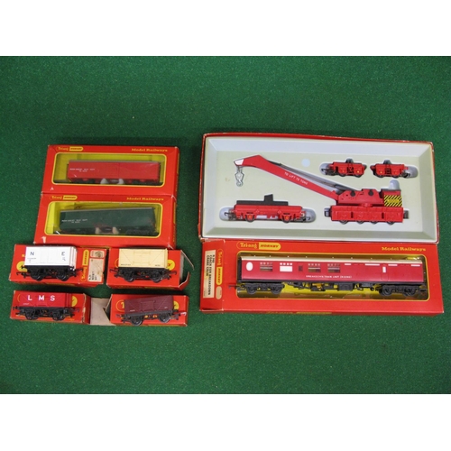 502 - Triang/Hornby boxed OO R.739 75 ton breakdown crane set, R740 breakdown crew coach (Thompson brake i... 