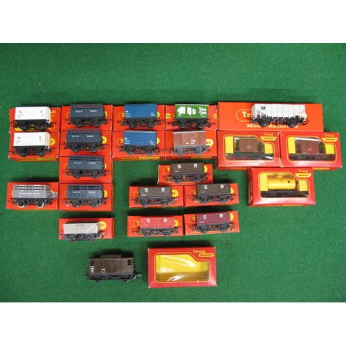 503 - Twenty Two 1960's/1970's boxed Triang/Hornby OO scale wagons and guards vans to include: three colou... 