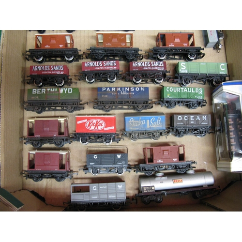 507 - Box of thirty six loose OO scale wagons and guards vans from Triang, Hornby, Playcraft, Lima and Bac... 