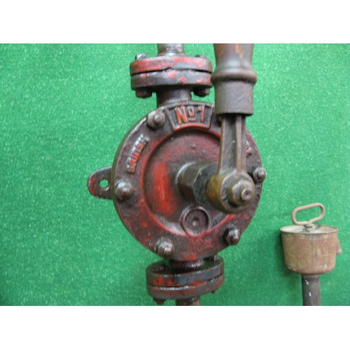 58 - Three different oil drum pumps to include: The Drummond Oil Pump manufactured by Ernest H Hill Ltd, ... 