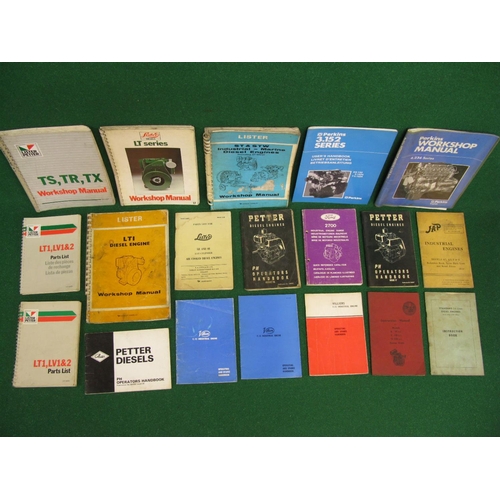 64 - Quantity of instruction and spares lists for industrial engines made by Lister, Petter, Villiers, Ja... 