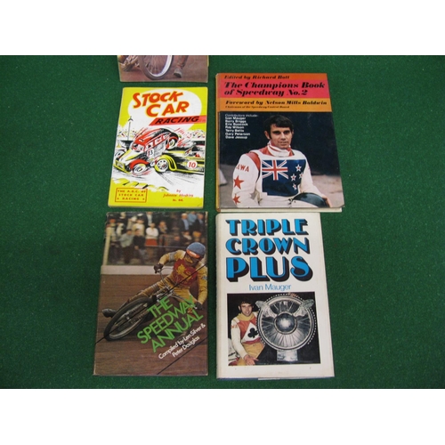 70 - Websters Speedway Mirror 1971-1974 together with three hardback books on the subject etc