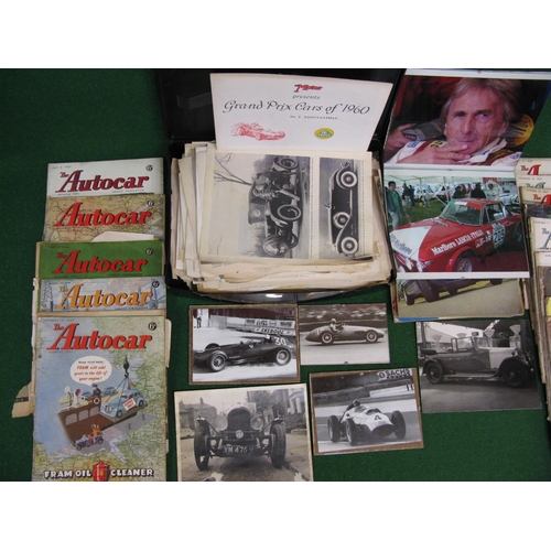 72 - Twenty two copies of Autocar from 1944/1946/1947 and 1959 together with motoring ephemera and photog... 