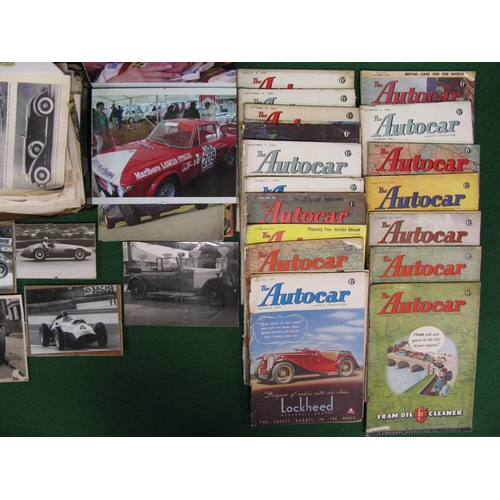 72 - Twenty two copies of Autocar from 1944/1946/1947 and 1959 together with motoring ephemera and photog... 