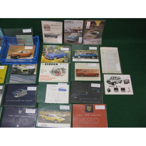 93 - Quantity of car brochures from 1950's to 1970's to include: Bristol, Lotus, NSU, Jaguar, Singer, Aus... 