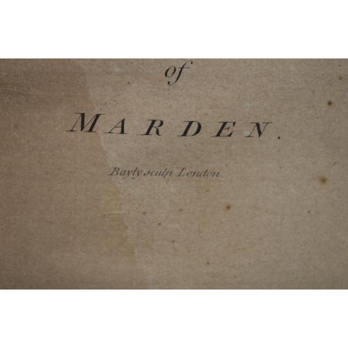 192 - Hand coloured map of Hundred Of Marden bearing the name Bayly Sculp London, in glazed gilt frame - 1... 