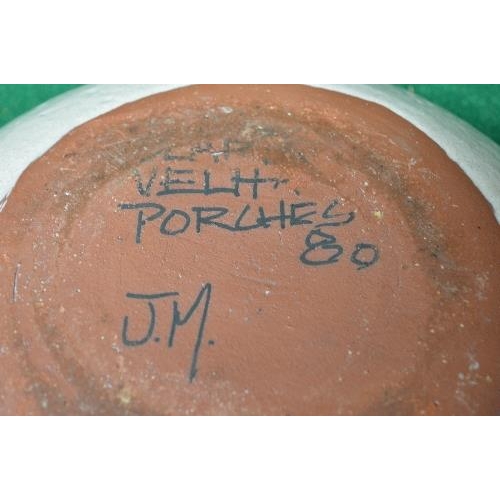 233 - Green glazed pottery wall charger inscribed on verso Stephen Spicer June 1992 - 16.75