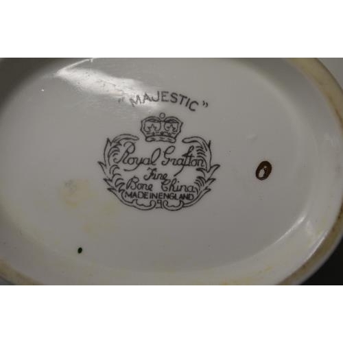 242 - Quantity of Royal Grafton Majestic pattern tea and dinnerware having a green and gilt border on a wh... 